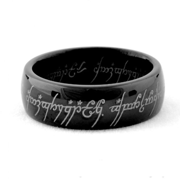 Кільце Всевладдя зі сталі чорного кольору з ланцюжком "The Lord of the Rings"