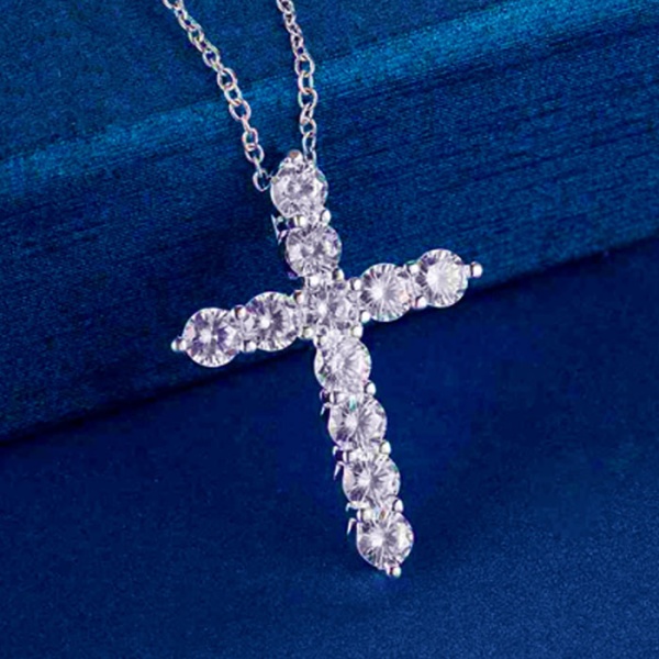 Ланцюжок і кулон Хрест із кристалами циркону